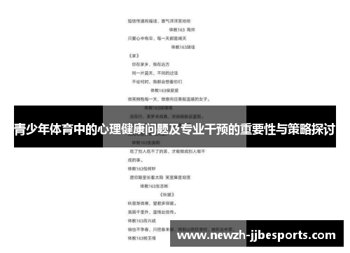 青少年体育中的心理健康问题及专业干预的重要性与策略探讨